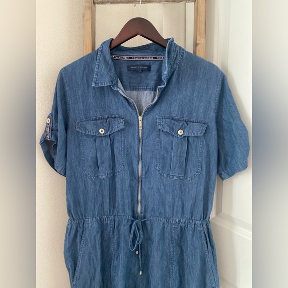 Tommy Hilfiger - Chambray Utility Romper- Size Large - Picture 3 of 12